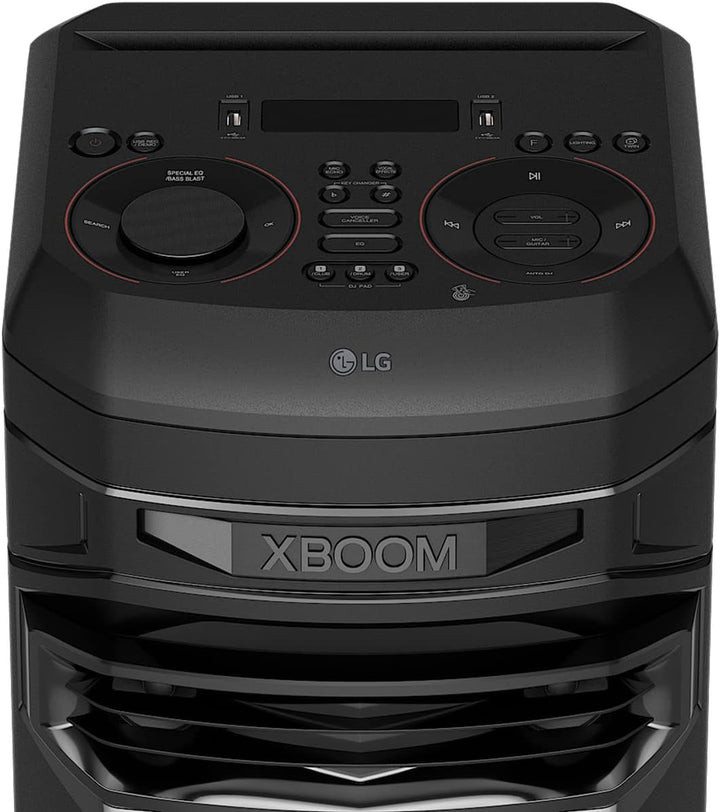 LG XBOOM RNC7, sistem audio cu 3 căi și 5 difuzoare (Dolby Audio, funcții karaoke și DJ, iluminare), negru [an model 2023]