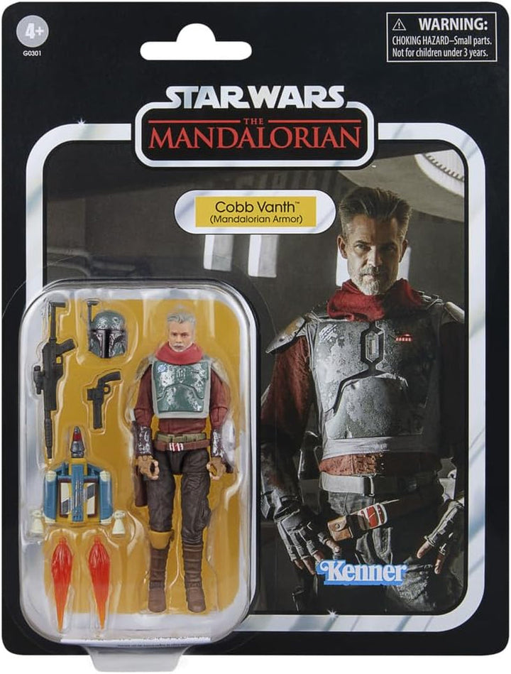 Star Wars Colecția Vintage Cobb Vanth (Armura Mandaloriană), Figura de acțiune Deluxe Zu Mandalorian, Scară 9,5 cm