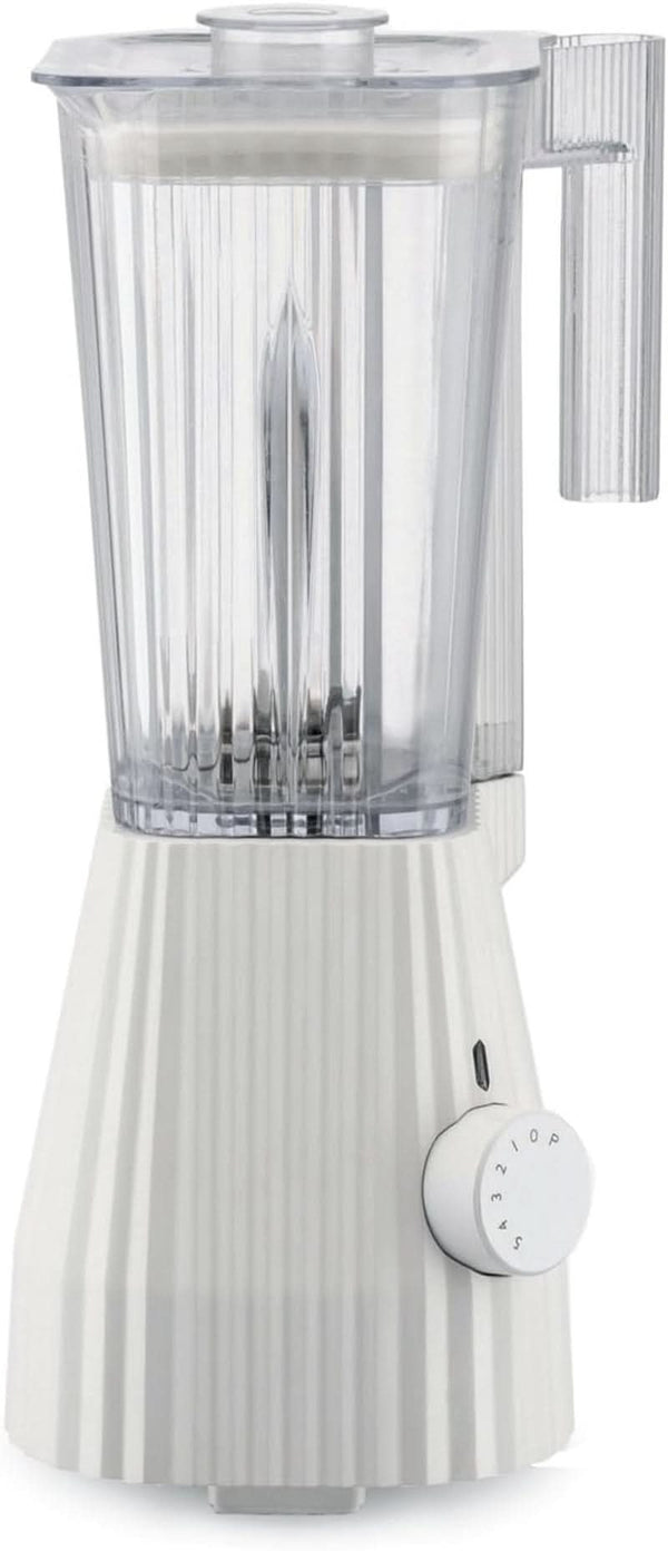 Alessi Plissé MDL09 W - Standmixer Mit Abgestufter Karaffe, Thermoplastisches Harz, Europäischer Stecker 700W, 1,5L, Weiß