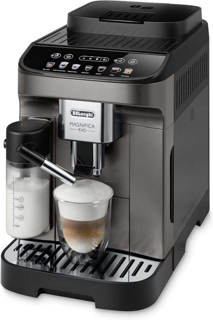 De'Longhi Magnifica Evo ECAM290.81.TB, Mașină de cafea complet automată, Dimensiuni compacte, Mașină Bean-to-cup, Spumă de lapte automată, 7 rețete, Display color Soft Touch, Titan/negru