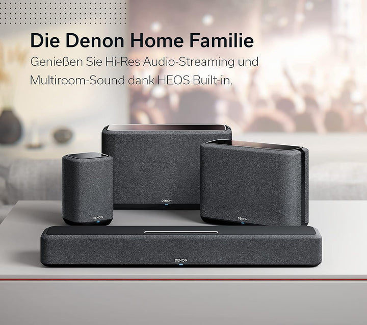 Denon Home Sound Bar 550 Kompakte Heimkino Soundbar Mit Dolby Atmos, DTS:X, Alexa Built-In, WLAN, Bluetooth, Airplay 2, HEOS Built-In, HDMI Earc, 4K Ultra-Hd, Dolby Vision, HDR10, Schwarz