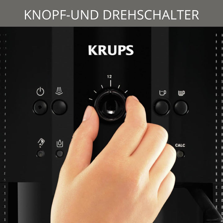 Mașină de cafea Krups Arabica Picto complet automată, duză pentru spumă de lapte, funcție pentru 2 cești, control rotativ, curățare ușoară, mașină de cafea, negru, EA810870