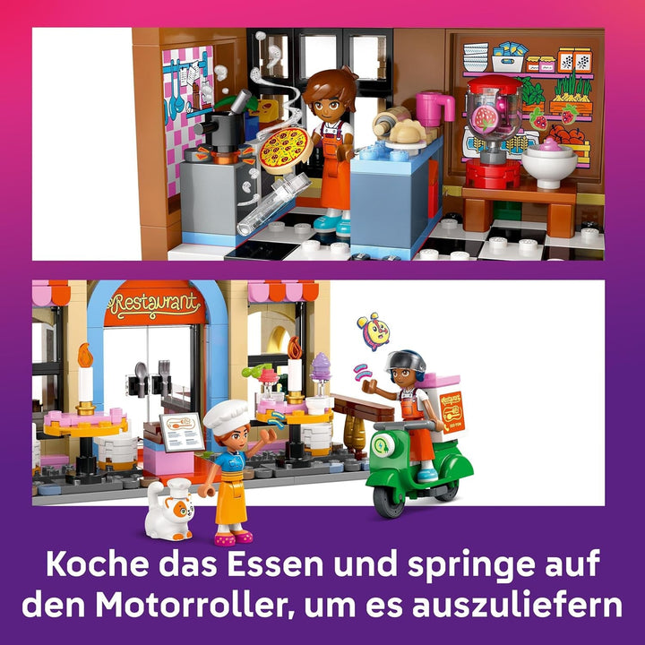Restaurant și școală de gătit LEGO Friends, set de joacă de rol, jucărie educativă pentru copii de la 8 ani, promovează dezvoltarea socială, cadou de ziua de naștere sau de Crăciun pentru fete 42655