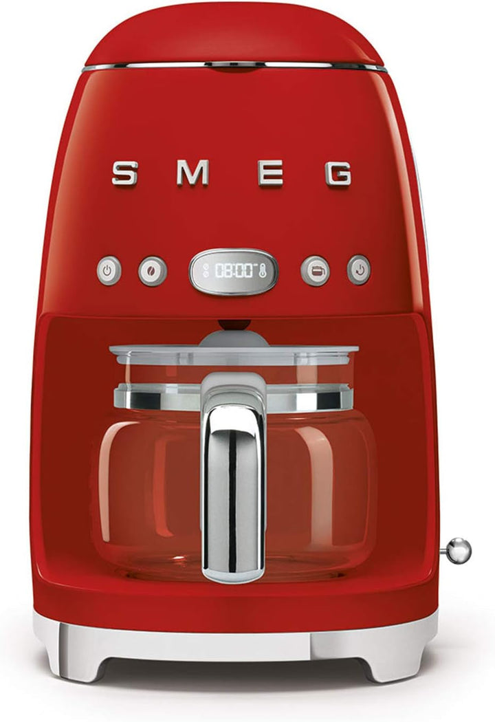 Smeg, DCF02PBEU, Cafetieră cu filtru, Aroma și funcție de pornire automată, Carafă din sticlă până la 12 cești, 2 niveluri de intensitate, Funcție de menținere la cald, 1050W, Albastru pastel
