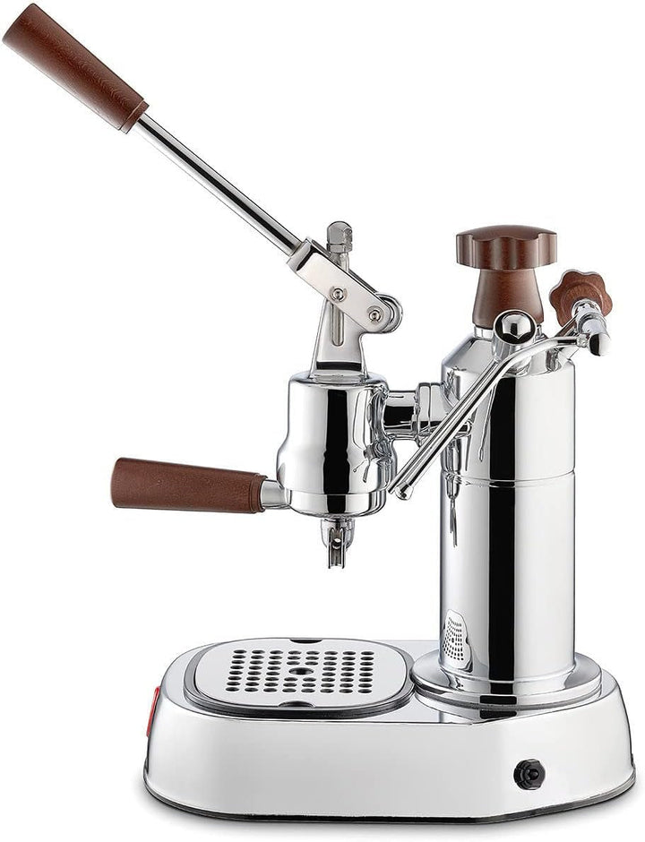 Cafetiera cu mâner La Pavoni cu o capacitate de 0,8L de la Smeg Europiccola Lusso LPLELH01EU, oțel