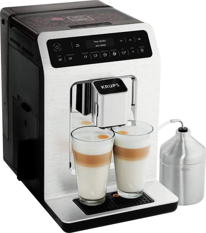Aparat de cafea complet automat Krups EA8918 Evidence | Ecran Oled Tehnologie Barista Quattro Force | 12 cafele | 3 variante de ceai | cappuccino one-touch | Funcție 2 cești | negru