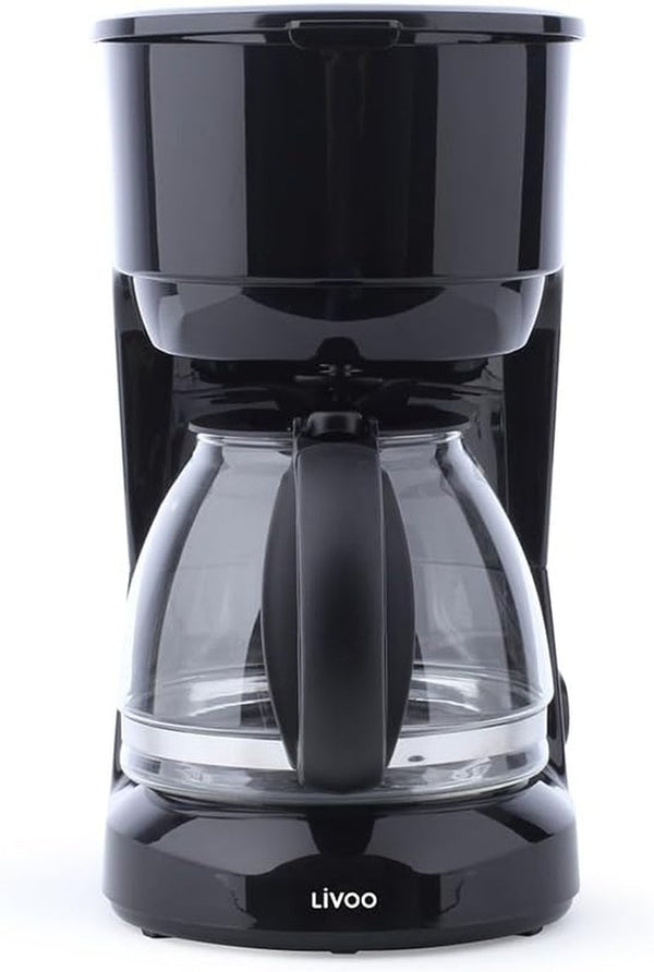 Livoo - Cafetieră electrică - 750 ml, 600 W, funcție de menținere la cald, carafă din sticlă