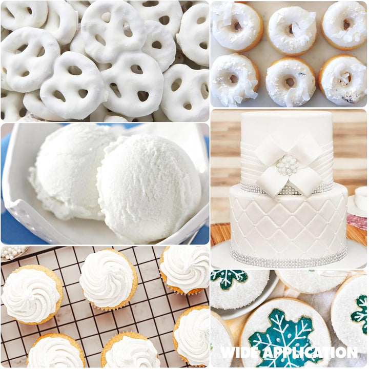 Lebensmittelfarbe Gel - 4.5Oz Konzentrierte Gel Lebensmittel Farben Für Kuchen Dekoration, Backen, Kekse, Macaron - Zuckerfrei Food Coloring Für Getränken, Tortendeko, DIY Slime, Osterei (Weiß)