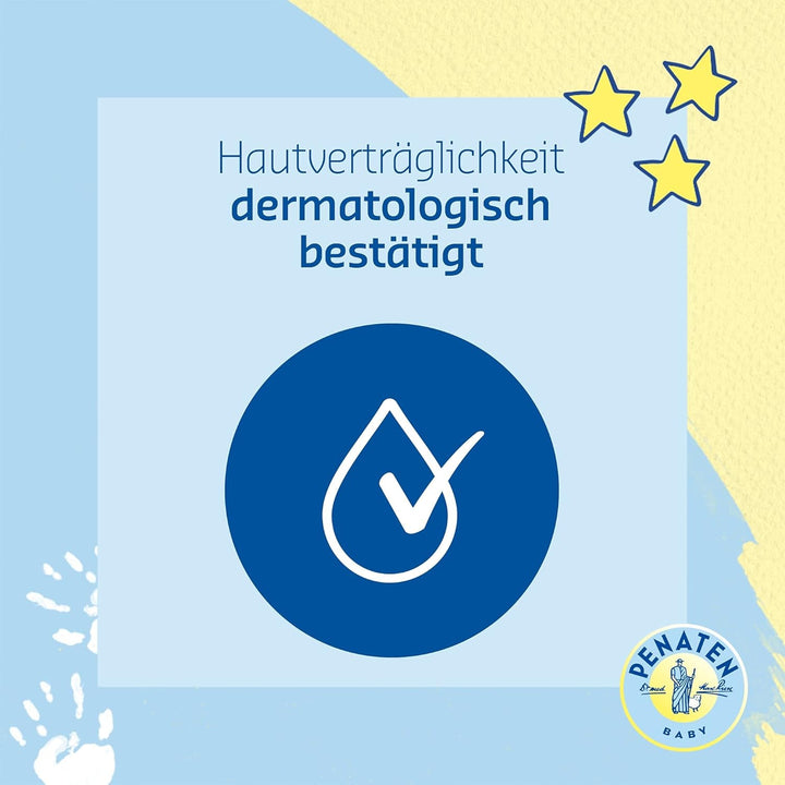 PENATEN baie și șampon (400 ml), baie și șampon blând pentru bebeluși formulat fără parabeni și coloranți, gel de duș și șampon pentru păr special dezvoltat pentru nou-născuți pentru pielea delicată a bebelușului