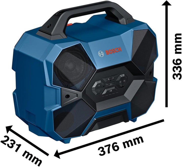 Difuzor Bluetooth fără fir Bosch Professional 18V/12V System GPB 18V-6 C (Bluetooth, USB, sunet cu mai multe difuzoare, fără baterie/încărcător)