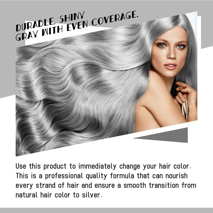 Cremă pentru vopsirea părului natural, gri argintiu, ceară pentru colorarea instantanee a părului, coafură temporară, vopsea gri, păr natural, gri argintiu, 100 ml Vopsea pentru par Naty Shop