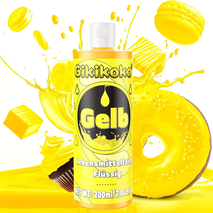 Lebensmittelfarbe - Gikikoko 200Ml Lebensmittelfarbe Flüssig Hoch Konzentriert, Lebensmittelfarben, Food Coloring Für Backen, Macaron, Cake, Jello, Fondantieren, Kuchen, DIY Slime (Blau)