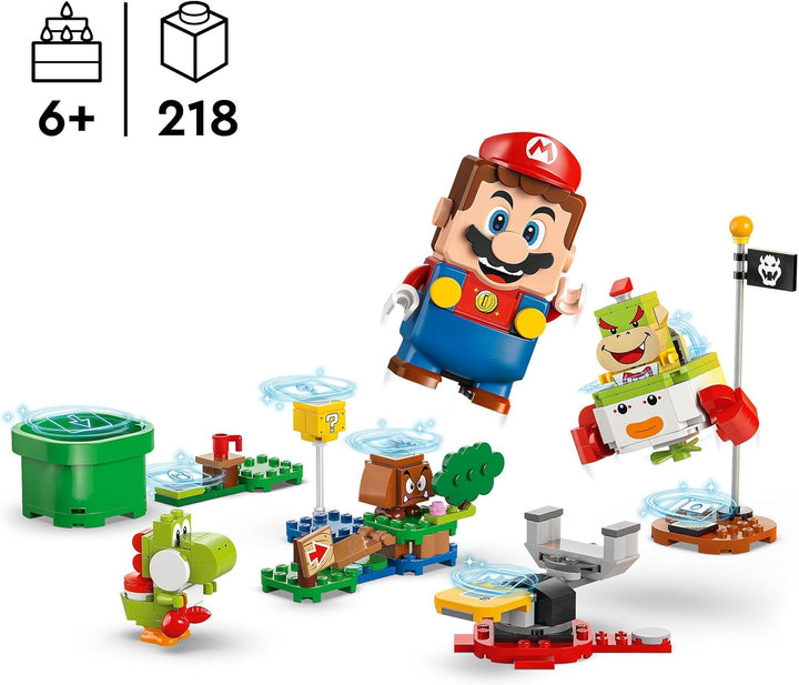 LEGO Super Mario Adventure cu Mario interactiv, set cu cărucior de clovn junior, Yoshi de jucărie, cadou Nintendo pentru băieți, fete și gameri de la 6 ani 71439