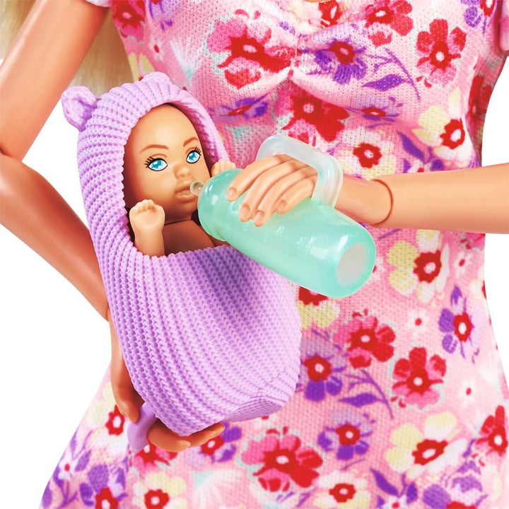 Simba 105733680 Steffi LOVE Doll Hello Baby (29 Cm) - Păpușă de joacă gravidă cu burtă în creștere, păpușă și accesorii - jucărie pentru copii pentru fete și băieți de la 3 ani, negru