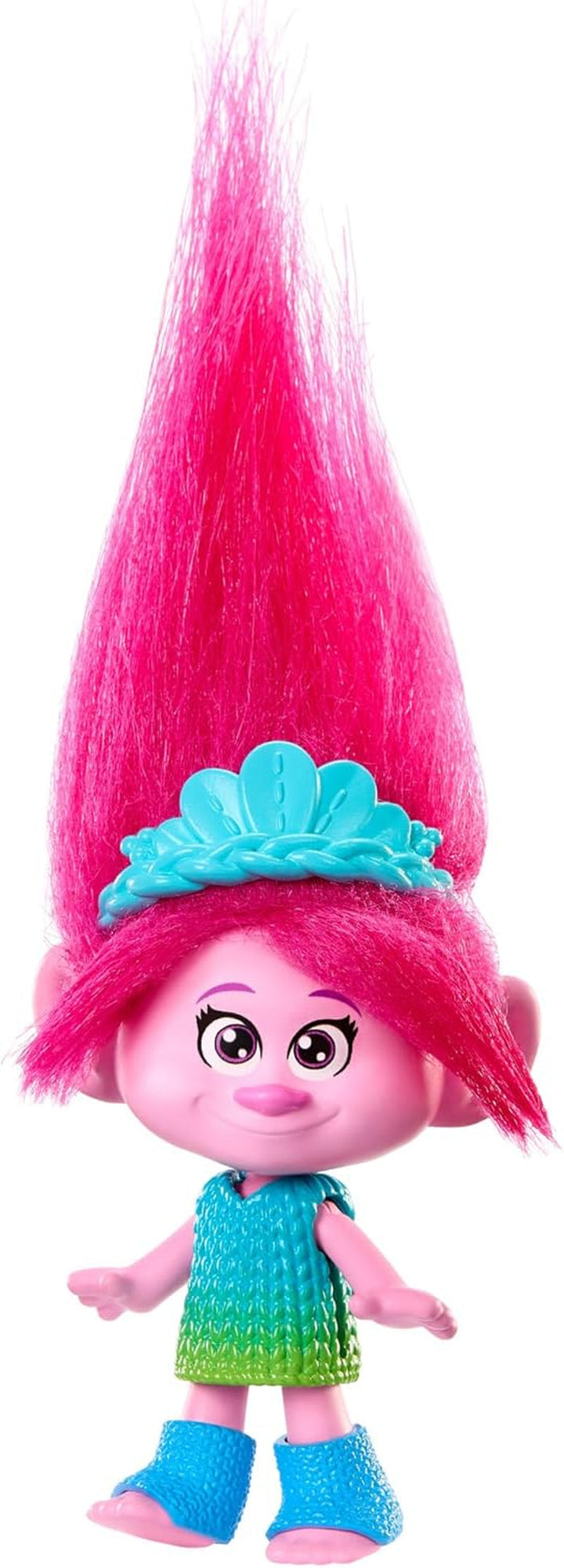 Mattel DREAMWORKS TROLLS Together Strong - păpuși Queen Poppy, Viva, Branch, Guy Diamond cu Tiny Diamond cu păr de pluș și 5 articulații, pentru copii de la 3 ani, HNF07