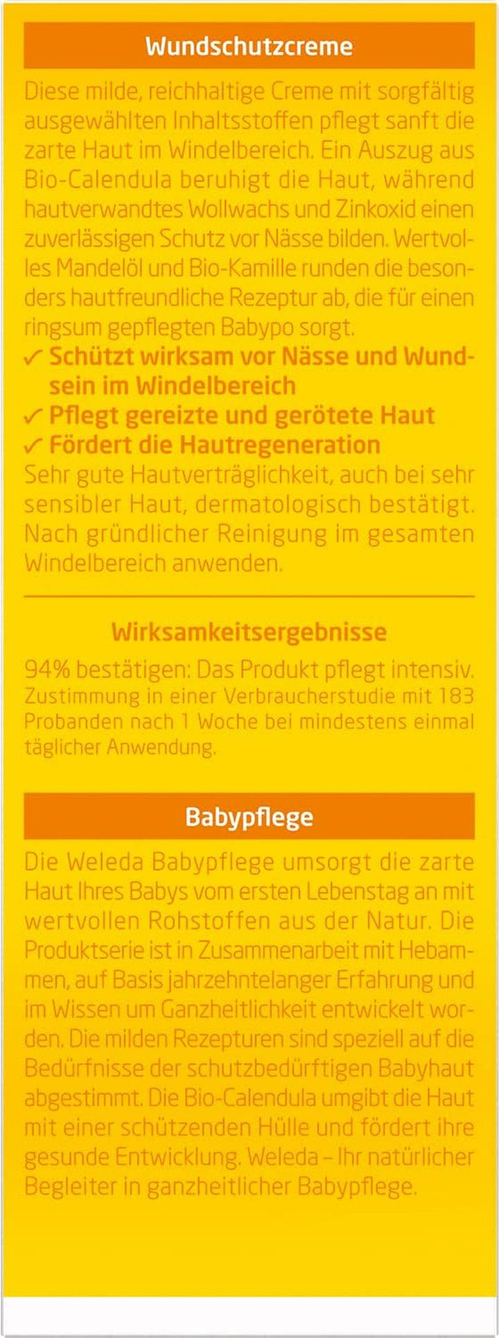 WELEDA Organic Baby Calendula Wound Protection Cream 75ml - Cosmetice naturale unguent pentru răni / cremă pentru bebeluși pentru protecția pielii sensibile a bebelușului în zona scutecelor. Ajută la roșeață, piele iritată și durere