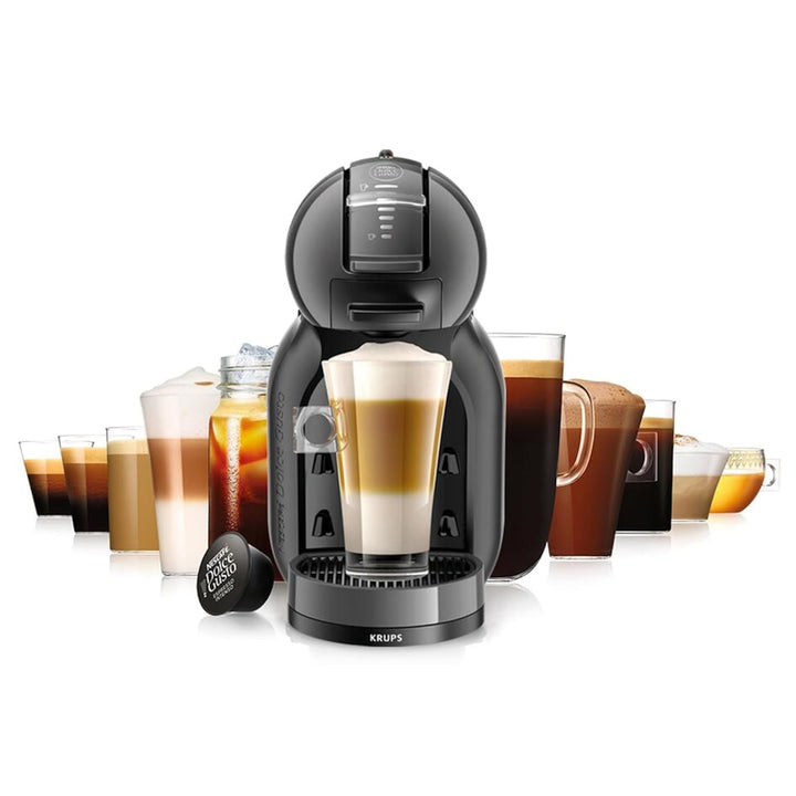 Dolce Gusto Krups Nescafé Mini Me, Negru, Automată, Calitate profesională, Presiune 15 bar, Selecție largă de băuturi calde și reci, 0.8 L, 1500 W, Incl. 3 X Pachete diferite de cafea, KP1238CAS