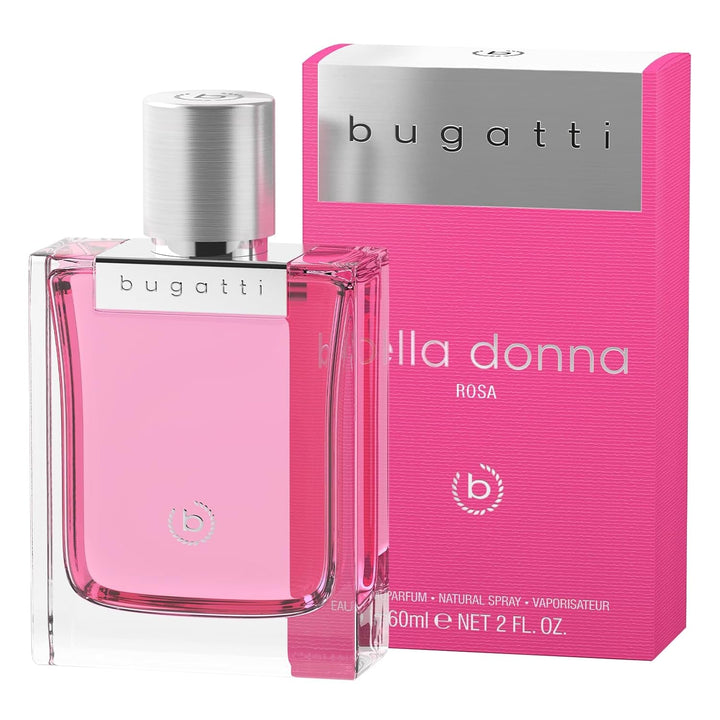 Parfum Bugatti pentru femei Bella Donna Edp 60ml | Apă de parfum senzuală pentru toate vârstele și orice ocazie | Combinație elegantă de piersică, iasomie și mosc | Dulce, picant și elegant