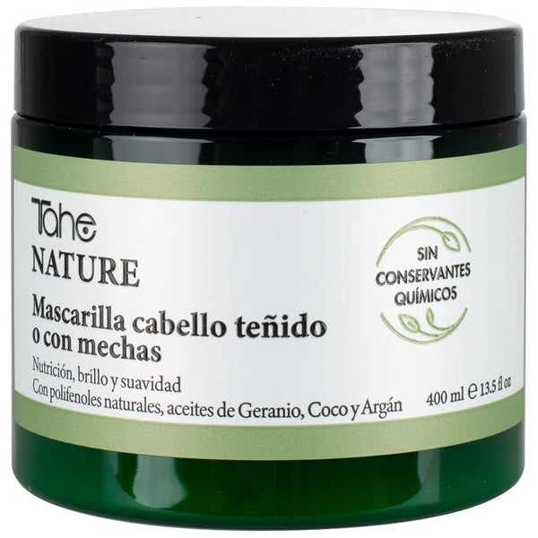 Mască de păr naturală pentru păr vopsit sau evidențiat cu polifenoli naturali, geranium, nucă de cocos și ulei de argan, 400 ml Masca de par Naty Shop 400 Ml (1 pachet)