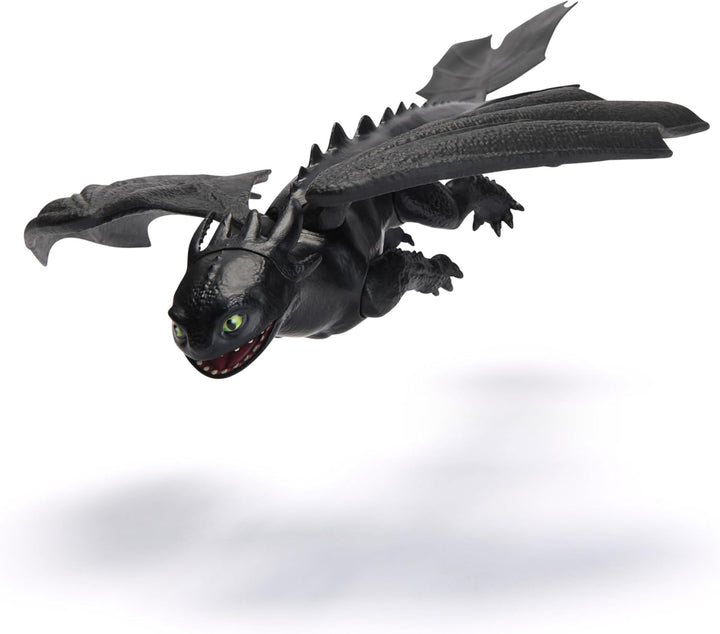 Dreamworks How to Train Your Dragon, 22cm lungime dragon de bază figura Toothless, jucărie pentru copii cu vârsta de 4+