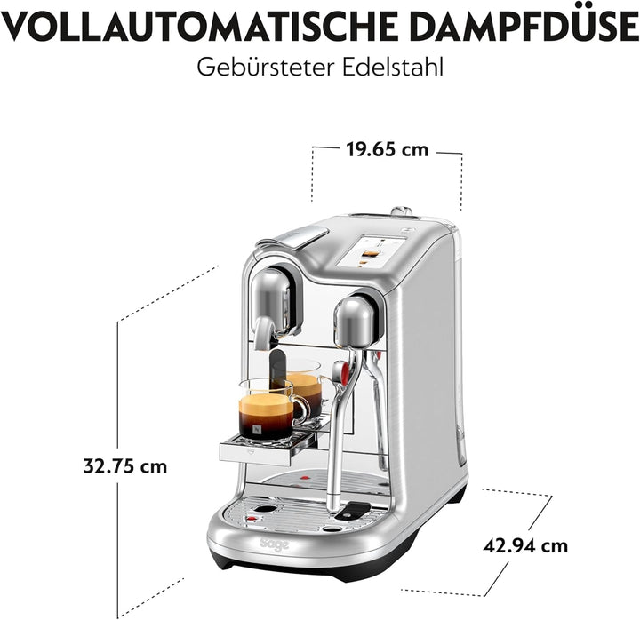 Nespresso SNE900 aparatul de cafea cu capsule Creatista Pro din Sage, oțel inoxidabil periat, oțel inoxidabil periat