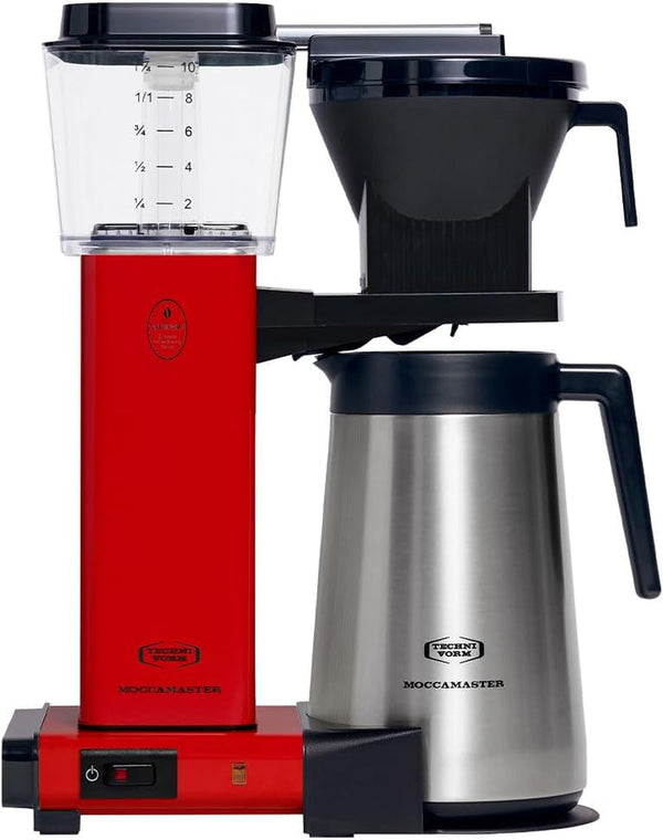 Moccamaster KBGT Thermos, Ulcior termos pentru filtru de cafea, filtru de cafea, Roșu, 1,25 litri