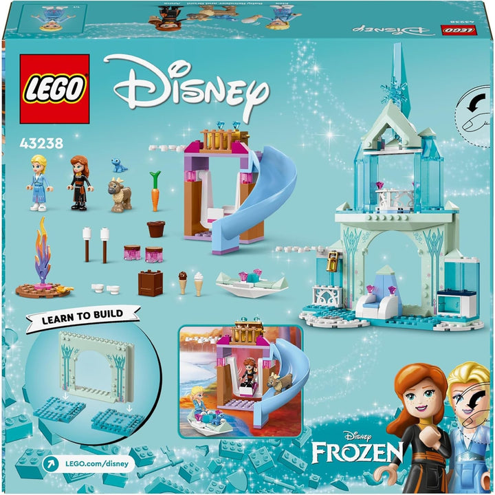 LEGO Disney Frozen Palatul de gheață al Elsei, castelul reginei de gheață, jucărie cu păpușile prințesei ELSA și Anna, plus 2 figurine de animale, cadou minunat pentru fete și băieți de 4 ani 43238