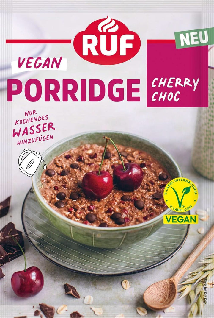 RUF Vegan Porridge Red Berry Oats, Porridge cu căpșuni și zmeură, 60 grame