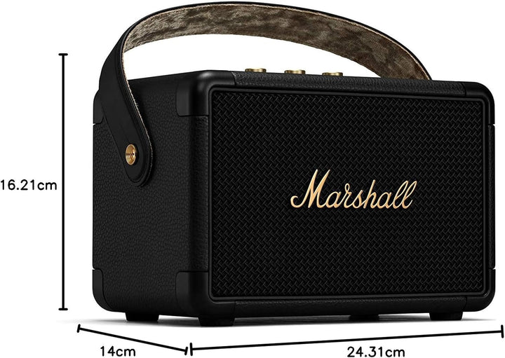 Marshall Kilburn II Difuzor portabil Bluetooth rezistent la apă, fără fir - negru și alamă