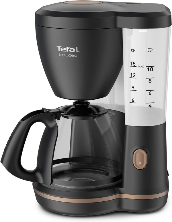 Cafetiera cu filtru Inclusiv Tefal, Un filtru de cafea Extrem de ușor de utilizat, Potrivit pentru utilizatorii dreptaci și stângaci, 1,25 L, 10 până la 15 cești, CM533811