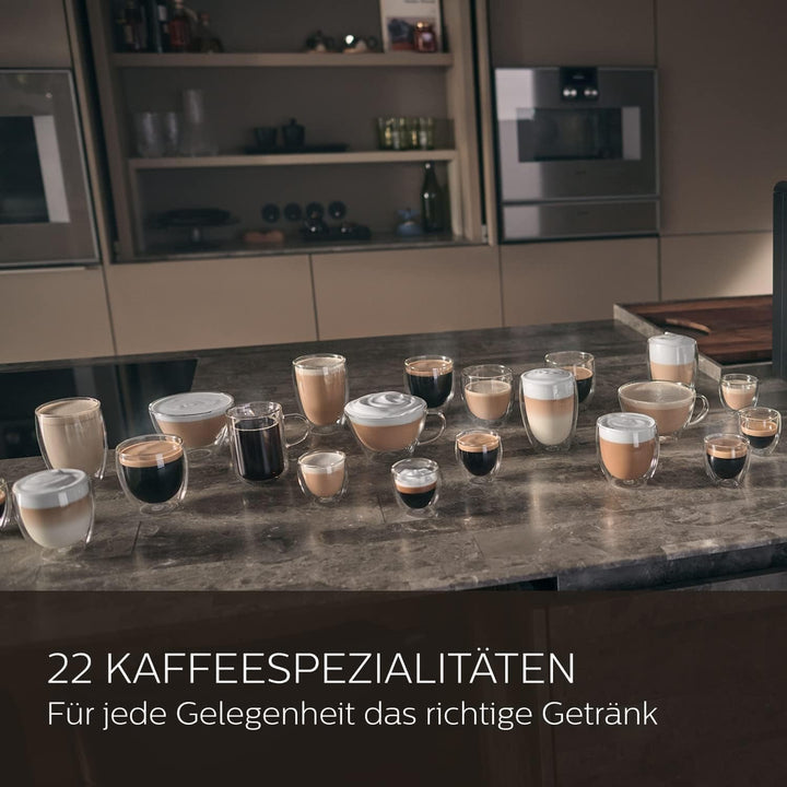 Mașină de cafea complet automată Saeco Xelsis Deluxe - conectivitate Wifi, 22 de specialități de cafea, ecran tactil intuitiv de 5", 8 profiluri de utilizator, râșniță ceramică, metal (SM8782/30)