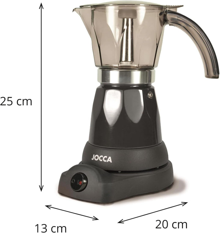 Espressor electric Jocca cu bază rotativă la 360°, 6 căni, negru