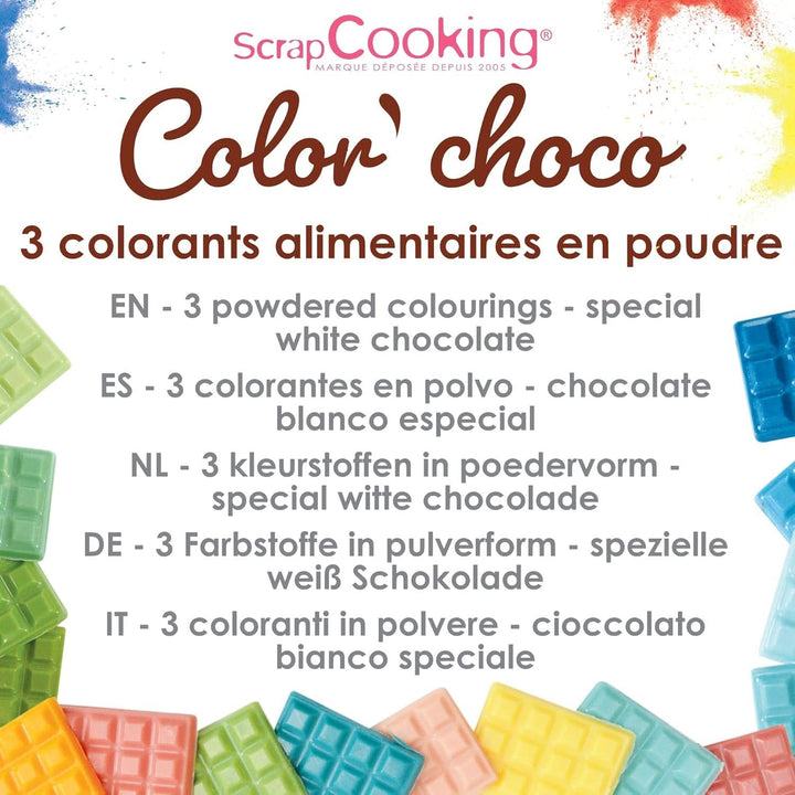 Scrap Cooking, Set 3 coloranti alimentari liposolubili, 3 x 5 grame