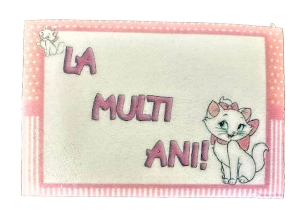 Decoratiune comestibila din zahar, "La multi ani!" - Nati Shop