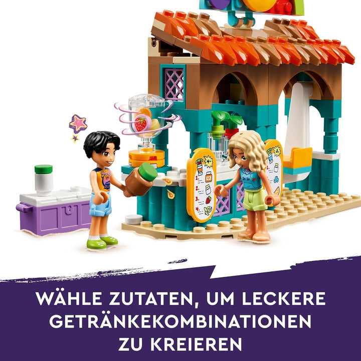LEGO Friends Smoothie Stand At The Beach, set de joacă pentru jocuri de rol, idee de cadou pentru fete și băieți de la 6 ani cu figuri de joacă, broască țestoasă și accesorii, jucărie pentru dezvoltare socială 42625