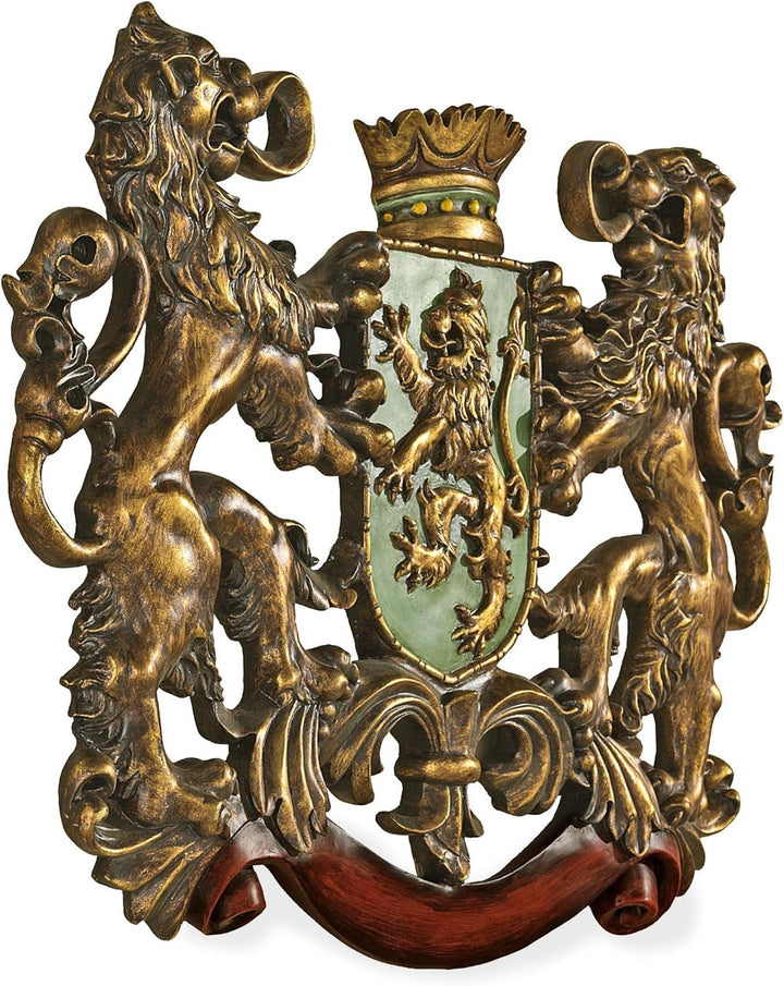 Design Toscano Scut medieval Leu vertical, sculptură murală Statuete si sculpturi Naty Shop Traversarea bălții