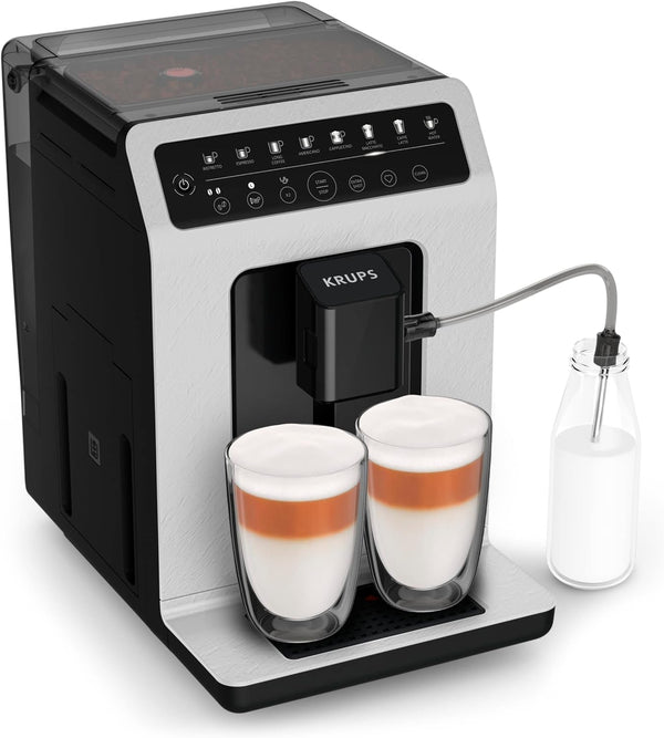 Mașină de cafea KRUPS complet automată, 7 băuturi presetate, cappuccino, espresso, băuturi cu lapte, sistem one-touch, design Evidence Eco, YY4660FD