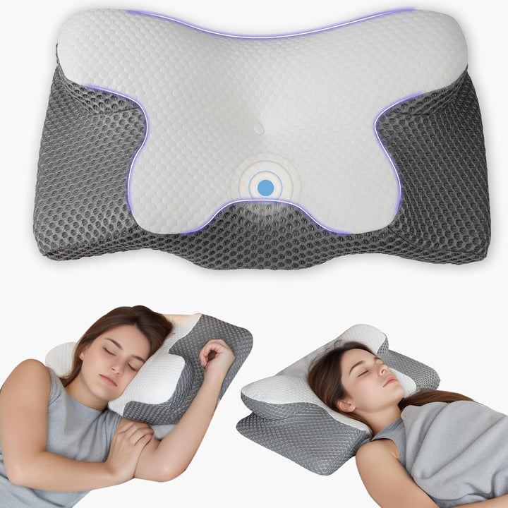Pernă pentru gât Pernă ortopedică pentru cap Pernă din spumă de memorie Pernă pentru impact lateral - Design ergonomic Cu formă goală Pentru impact lateral, dorsal și abdominal Gri deschis