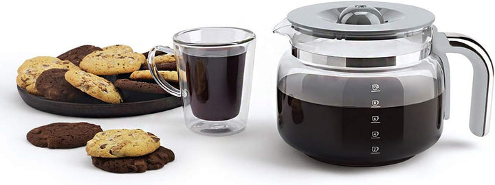 Smeg, DCF02PBEU, Cafetieră cu filtru, Aroma și funcție de pornire automată, Carafă din sticlă până la 12 cești, 2 niveluri de intensitate, Funcție de menținere la cald, 1050W, Albastru pastel