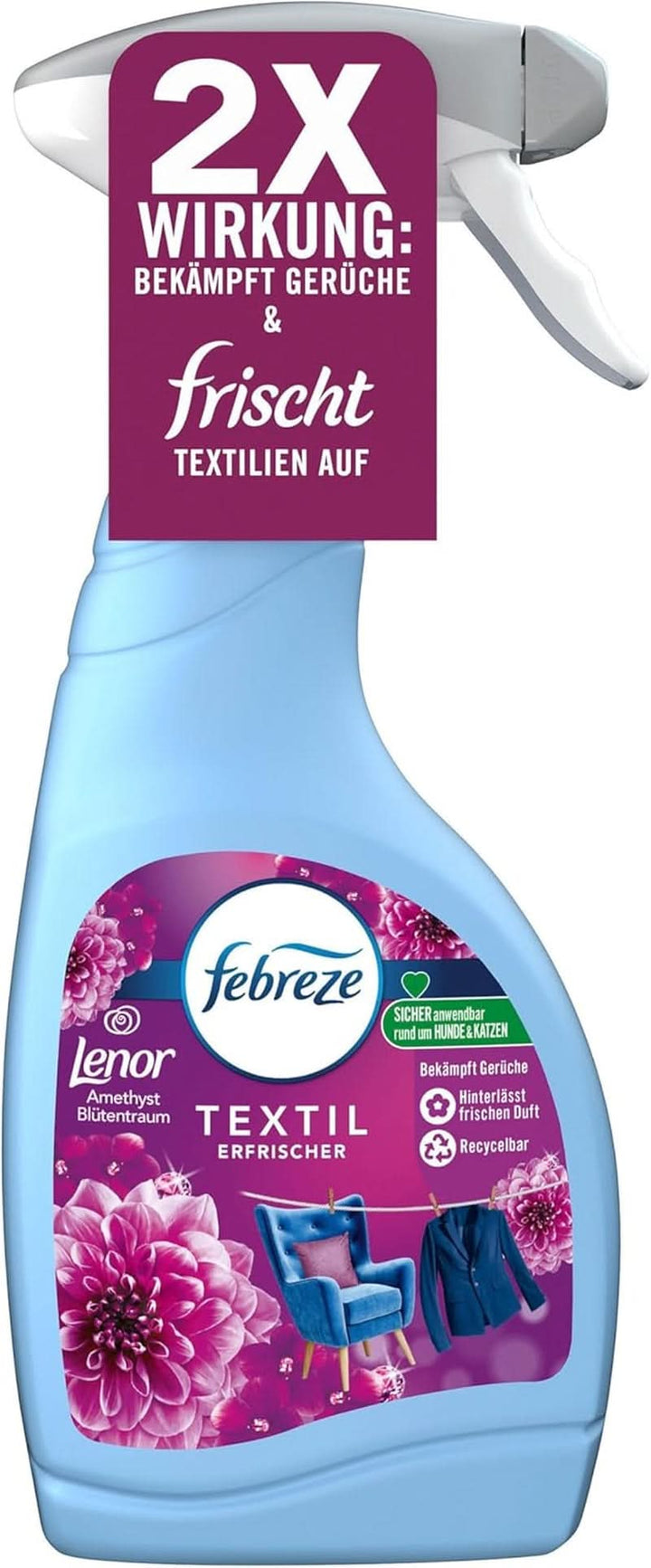 Febreze Detergent textil Lenor Amethyst Floral Dream, albastru, 500 ml