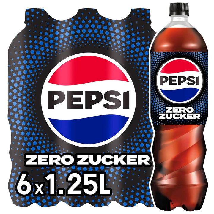 Pepsi Zero Sugar, Băutura răcoritoare fără zahăr, cola cofeinizată, set 6 x 1,25 litri