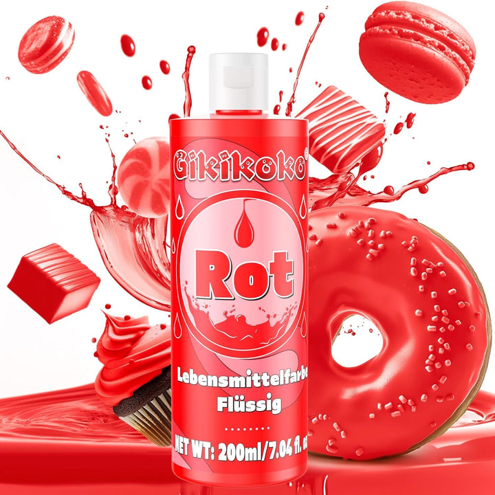 Lebensmittelfarbe - Gikikoko 200Ml Lebensmittelfarbe Flüssig Hoch Konzentriert, Lebensmittelfarben, Food Coloring Für Backen, Macaron, Cake, Jello, Fondantieren, Kuchen, DIY Slime (Blau)