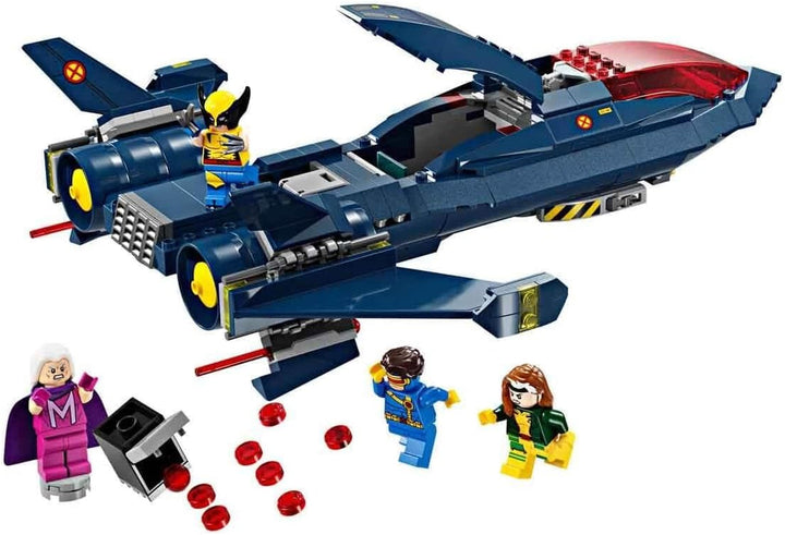 LEGO Marvel X-Jet The X-Men, model de avion de construit cu figuri, inclusiv Wolverine și Rogue, jucărie cu supereroi pentru copii, cadou pentru băieți și fete de la 8 ani 76281