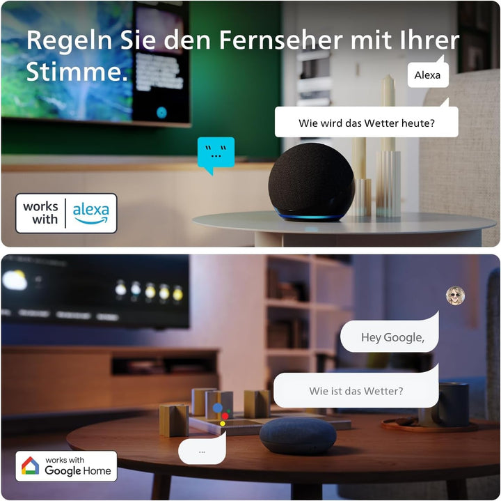 Philips 40PFS6009 FHD LED Smart TV - 40-Zoll Display Mit Pixel-Präziser, HD Titan OS Plattform Und Dolby Digital - Funktioniert Mit Alexa Und Google Sprachassistent – Matt Schwarzer