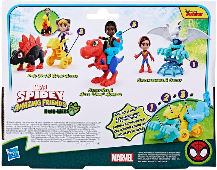 Marvel Spidey And His Super Friends Dino-Webs Spidey-Rex & Miles "Spin" Morales Spider-Man Action Figure Set