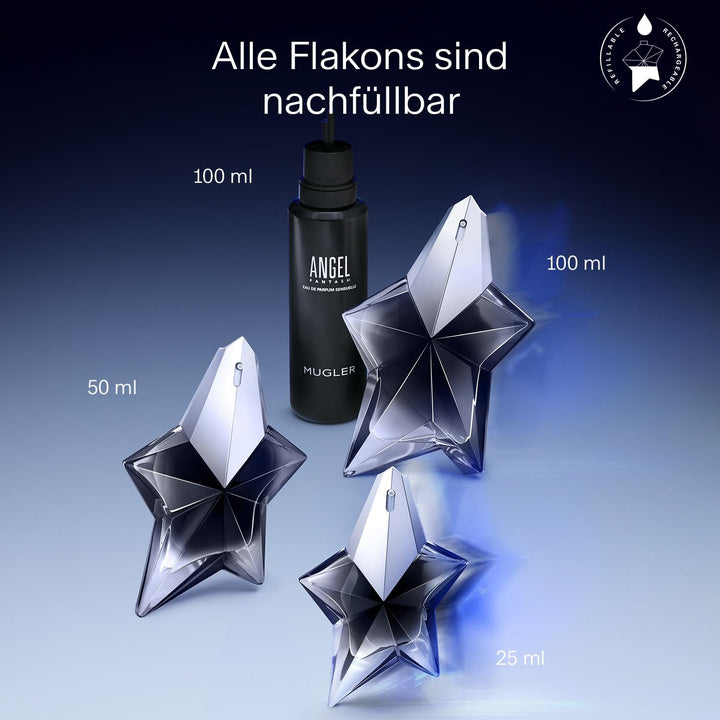 MUGLER Angel Fantasm Eau De Parfum, Parfum pentru femei, Parfum gurmand fructat cu note de chihlimbar, Violet și senzual, Reîncărcabil