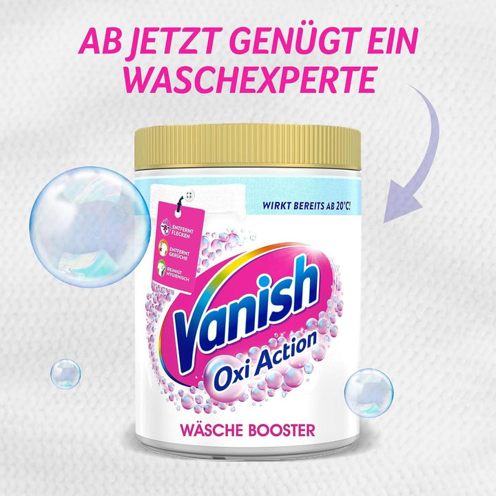 Vanish Oxi Action Powerwhite Powder - 1 X 1,125 Kg - pudră de îndepărtare a petelor și de îmbunătățire a rufelor fără clor - pentru rufe albe