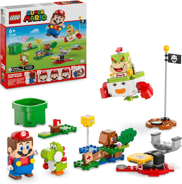 LEGO Super Mario Adventure cu Mario interactiv, set cu cărucior de clovn junior, Yoshi de jucărie, cadou Nintendo pentru băieți, fete și gameri de la 6 ani 71439