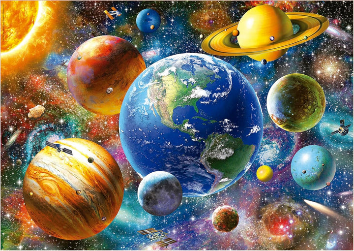 Educa - Puzzle 500 piese pentru adulti | Sistem solar, puzzle 500 piese pentru adulti si copii de la 11 ani, planete, spatiu, spatiu (18449)