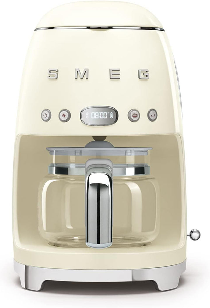Smeg, DCF02PBEU, Cafetieră cu filtru, Aroma și funcție de pornire automată, Carafă din sticlă până la 12 cești, 2 niveluri de intensitate, Funcție de menținere la cald, 1050W, Albastru pastel